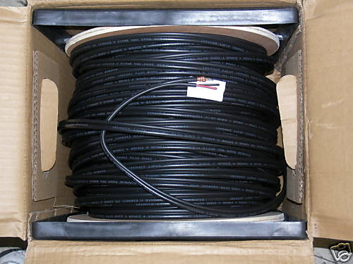 500 ft RG59 Siamese 18/2 95% Braid for CCTV camera black